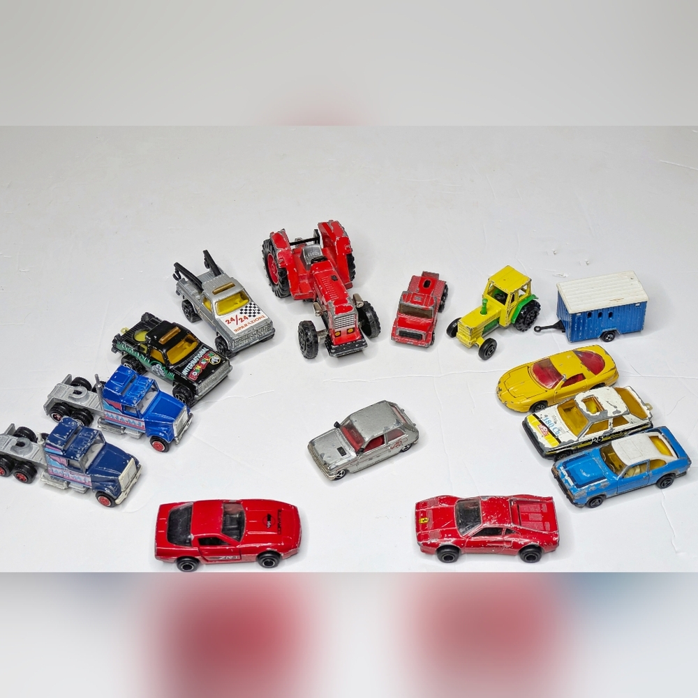 Lot of 16 Vintage Majorette Diecast Cars, Trucks, Semi, Limousine - 70s 80s 90s